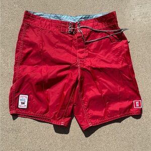 Birdwell Red Men's Swim Board Shorts